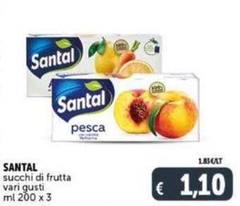 Santal succhi di frutta vari gusti ml 200 x 3