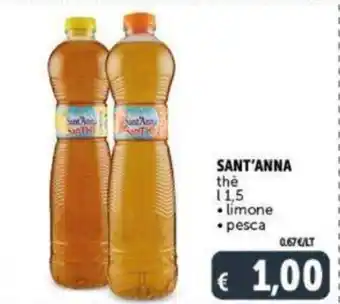 Deco Supermercati Sant'Anna thè limone/pesca 1,5 l offerta
