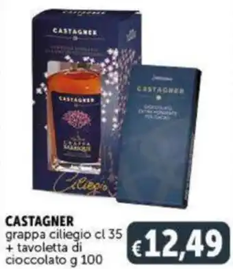 Deco Supermercati Castagner grappa ciliegio cl 35 + tavoletta di cioccolato g 100 offerta