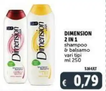 Dimension 2 in 1 Shampoo & Balsamo vari tipi 250 ml