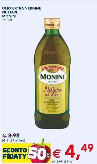 Esselunga Monini Olio Extra Vergine Nettare 750 ml offerta