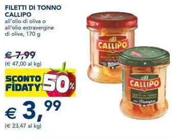 Callipo Filetti di Tonno all'olio di oliva o all'olio extravergine di oliva 170 g