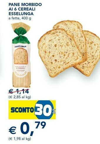 Esselunga Esselunga - Pane Morbido Ai 6 Cereali 400 G(ml) offerta