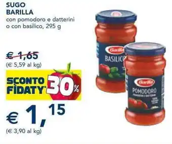 Esselunga Barilla Sugo cpn pomodoro e datterini o con basilico 295 g offerta
