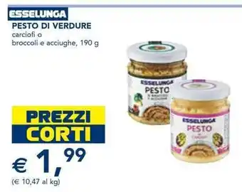 Esselunga Pesto di Verdure carciofi o broccoli e acciughe 190 g offerta
