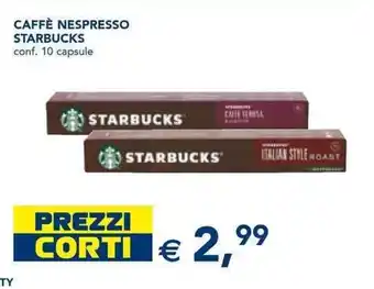 Esselunga Starbucks Caffè Nespresso conf. 10 capsule offerta