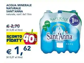 Esselunga Sant' Anna Acqua minerale naturale conf. 6 x 1 litro offerta