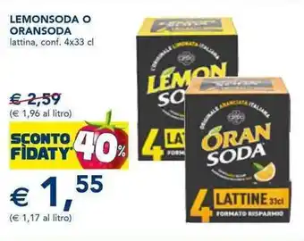 Oransoda o Lemonsoda lattina conf. 4 x 33 cl
