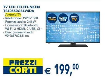 Esselunga TV LED Telefunken TE40550G54V4DA offerta