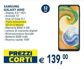 Esselunga Samsung Galaxy A04S offerta