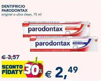 Esselunga Parodontax Dentifricio original o ultra clean 75 ml offerta