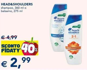Head & Shoulders shampoo, 360 ml o balsamo 275 ml