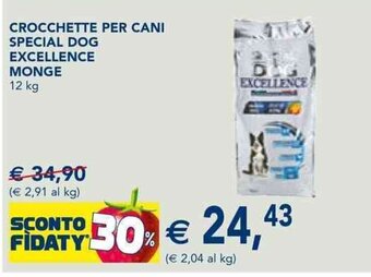 Esselunga Crocchette per Cani Special Dog Excellence Monge 12 kg offerta
