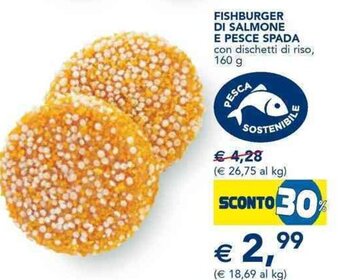 Esselunga Fishburger di Salmone e Pesce Spada con dischetti di riso 160 g offerta