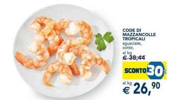 Esselunga Code di Mazzancolle Tropicali sgusciate, cotte offerta
