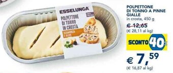 Esselunga Polpettone di Tonno a Pinne Gialle in crosta 450 g offerta