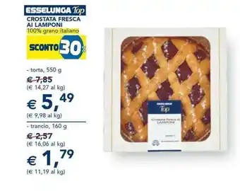 Esselunga Esselunga Top Crostata Fresca Ai Lamponi 100% grano italiano torta 550 g offerta