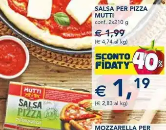 Esselunga Mutti Salsa per Pizza conf. 2x210 g offerta
