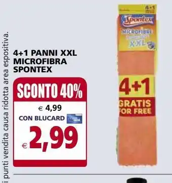 4+1 panni xxl microfibra spontex