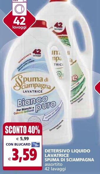 Detersivo liquido lavatrice spuma di sciampagna