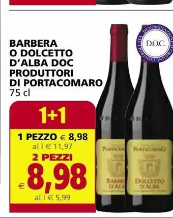 Il Gigante Barbera o dolcetto d'alba doc produttori di portacomaro offerta