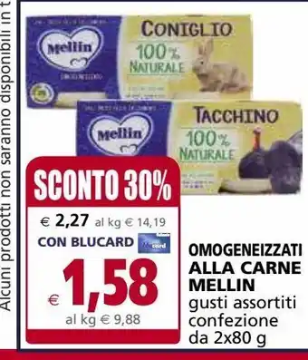 Il Gigante Omogeneizzati alal carne mellin offerta