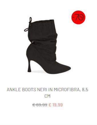 Ankle boots neri in microfibra 8.5 cm