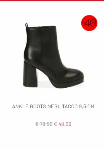 Ankle boots neri, tacco 9.5cm