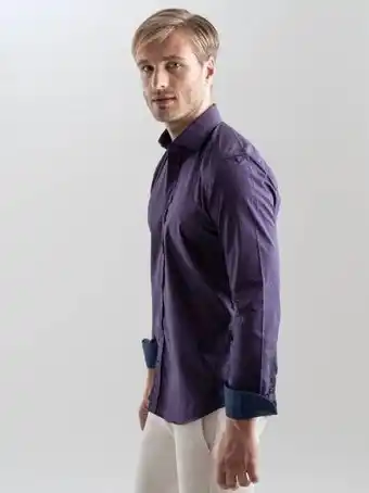 Camicia uomo stampa fantasia geometrica in tessuto popeline