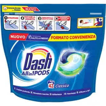 Dash ecodosi detersivo bucato lavatrice allin1 classico 43 pods