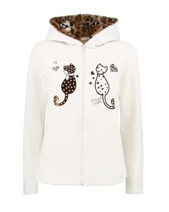 My jewels - donna felpa con zip e cappuccio gatti