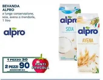 Esselunga Alpro Bevanda a lunga conservazione, soia, avena o mandorla 1 litro offerta