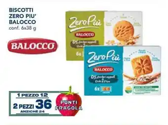 Esselunga Balocco Biscotti Zero Piu' conf. 6x38 g offerta