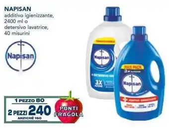 Esselunga Napisan additivo igienizzante, 2400 ml o detersivo lavatrice 40 misurini offerta