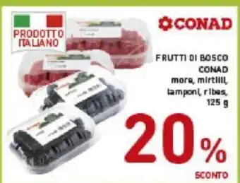 Conad Conad Frutti Di Bosco mora, mirtilli, tamponi, ribes, 125 g offerta