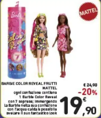 Conad Mattel Barbie Color Reveal Frutti offerta
