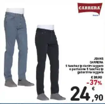 Conad Carrera Jeans 5 taschezip denim leggero o pantalone 5 taschez gabardina leggera offerta