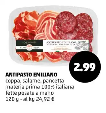 PENNY Antipasto Emiliano coppa, salame,pancetta 120 g offerta