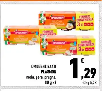 Conad Superstore Plasmon Omogeneizzati mela, pera, prugna, 80 g x 3 offerta