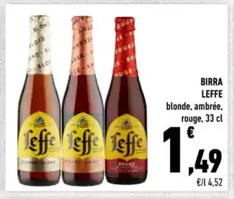 Leffe Birra blonde, ambrée, rouge 33 cl