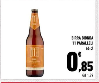 Conad Superstore Birra Bionda 11 Paralleli 66 cl offerta