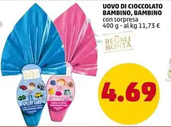 Uovo di Cioccolato Bambino, bambino con sorpresa 400 g