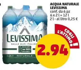 PENNY Levissima Acqua Naturale conf. da 6 pz 12 l offerta