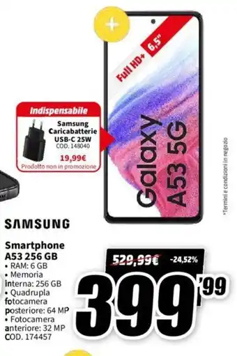 MediaWorld Samsung Smartphone A53 256 GB offerta