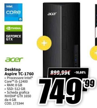 acer Desktop Aspire TC-1760