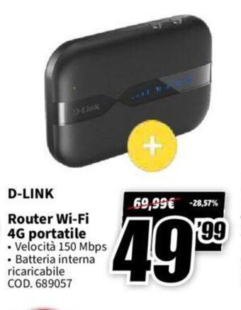 MediaWorld D-Link Router Wi-Fi 4G portatile offerta
