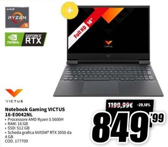 MediaWorld Victus Notebook Gaming 16-E0042NL offerta