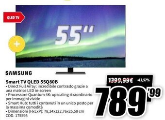 MediaWorld Samsung Smart TV QLED 55Q80B offerta