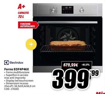 MediaWorld Electrolux Forno EOF4P46X offerta
