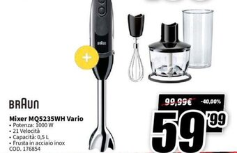 MediaWorld BrAun Mixer MQ5235WH Vario offerta